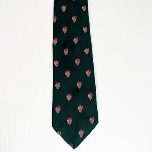 Blanford Crested Clubs England Crest Print Mens Neck Tie Green Red